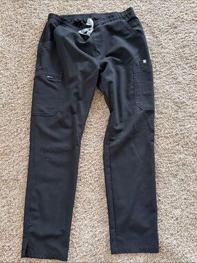 Figs Women Straight Leg Jeans - Black with Gray Drawstring